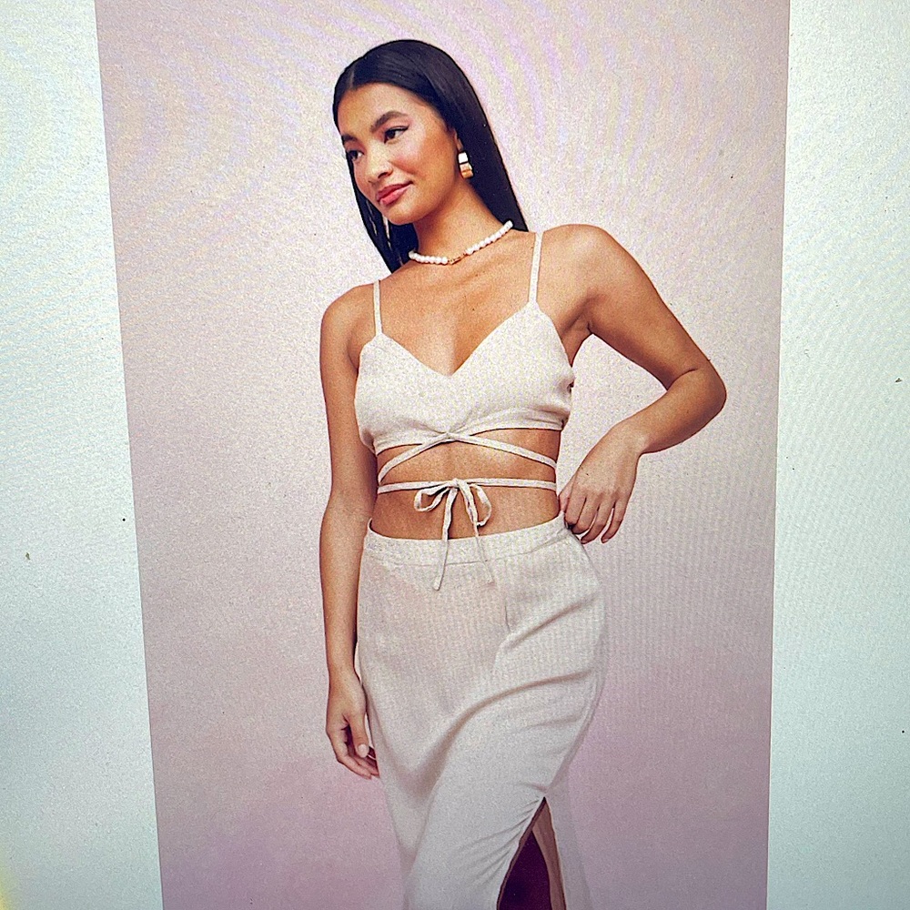 Beach Cover Up Set - (Crop Top and Maxi Skirt)